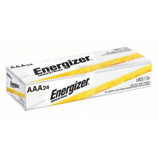 Battery Alkaline Energizer® Industrial® AAA Cell 1.5V Disposable (1/EA 4/PK 6PK/BX 6PK/CS) by Energizer Battery, Inc.  ID EN92